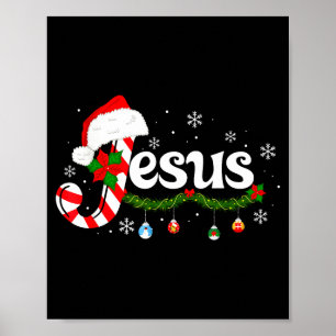 Christmas Letter J For Jesus Christian Candy Cane Poster
