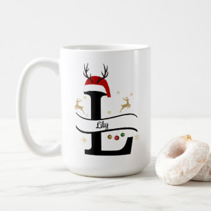 Christmas Letter L Alphabet  Coffee Mug