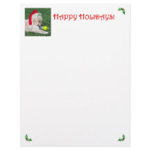 Christmas Letter Letterhead with Golden Puppy