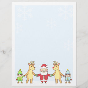 Christmas Letter Paper - Santa and Friends