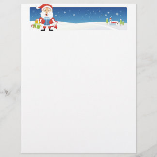 Christmas Letter Paper - Santa Banner