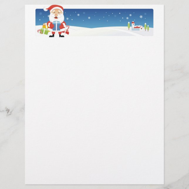 Christmas Letter Paper - Santa Banner (Front)