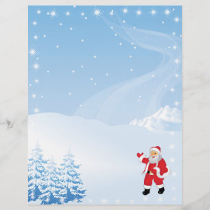 Christmas Letter Paper - Santa Claus Waving