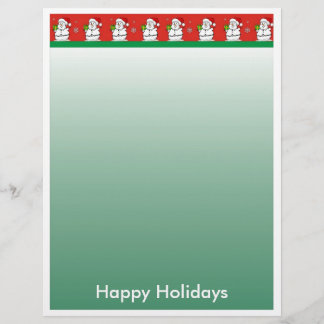Christmas Letter Paper - Snowman Border