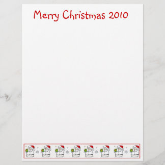 Christmas Letter Paper - Snowman Merry Christmas
