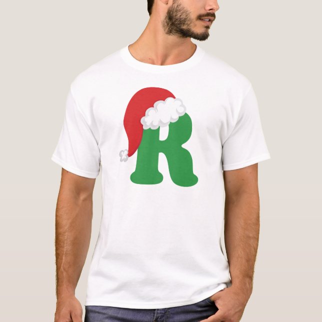 Christmas Letter R Alphabet T-Shirt (Front)