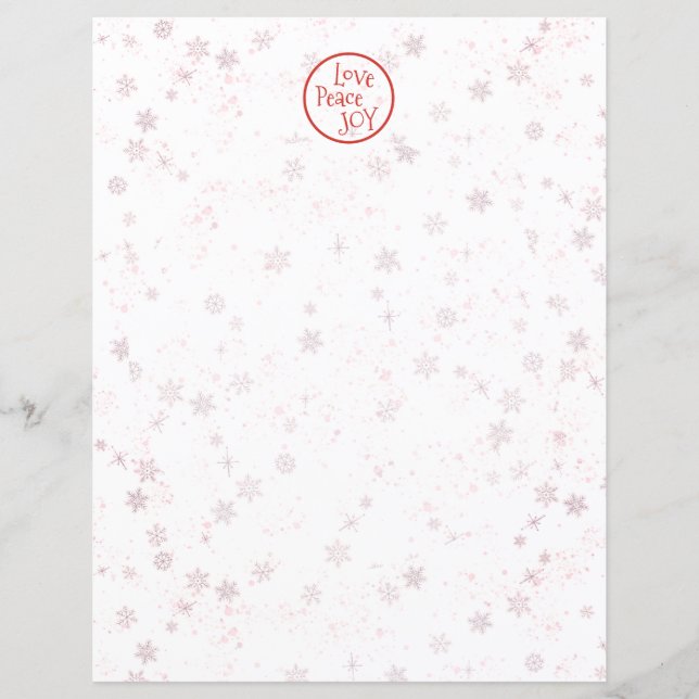 Christmas Letter Red  Holiday Love Peace Joy   (Front)