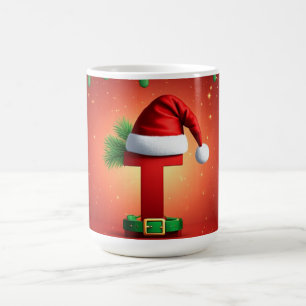 Christmas Letter T For Holiday Gifts Coffee Mug