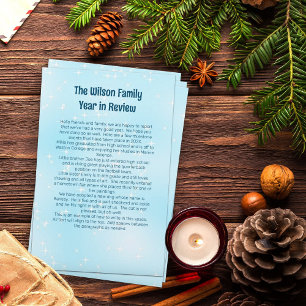 Christmas Letter Template Blue Twinkling Stars Stationery