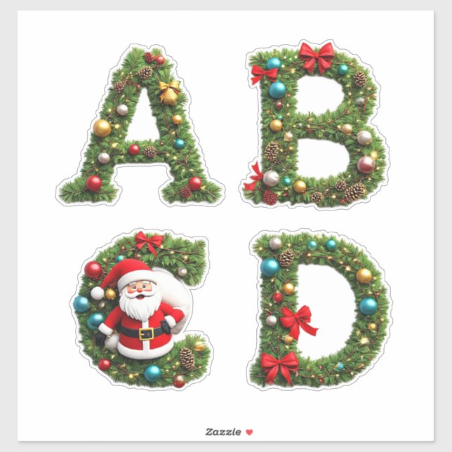 Christmas Letter Wreaths (Sheet)