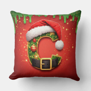 Christmas Letter Y With Festive Pine Wreath 🎄 Cushion