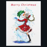 Christmas Letterhead Snowman and Girl Dance<br><div class="desc">Happy Snowman and Girl Dance Tango Christmas Party Fun Cartoon Drawing - Choose / Add Your Unique Text / Name / Color - Make Your Special Gift - Resize and move or remove and add elements / text with customization tool ! Drawing and Design by MIGNED. Please see my other...</div>