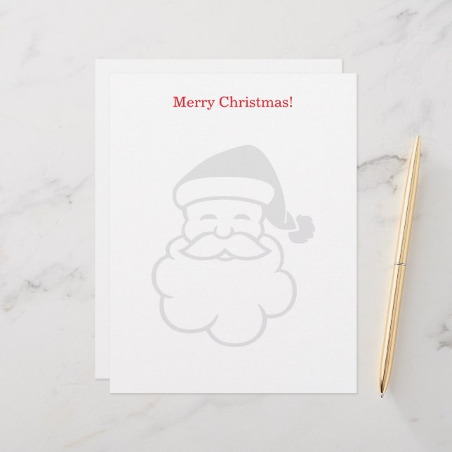 Christmas letterhead with Santa Claus watermark (Front/Back In Situ)