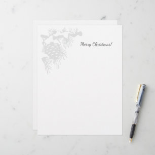 Christmas letterhead with snowy pine cone logo