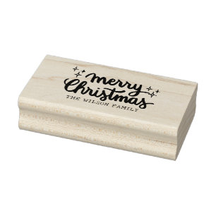 Christmas Lettering Calligraphy Merry Christmas Rubber Stamp