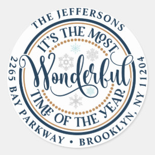 Christmas Lettering Holiday Return Address Label