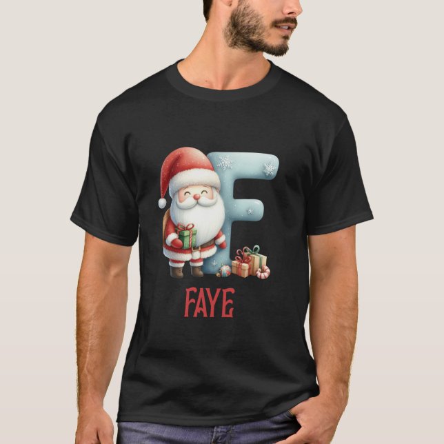 Christmas Letters Faye Winter Letter Girls Name  T-Shirt (Front)