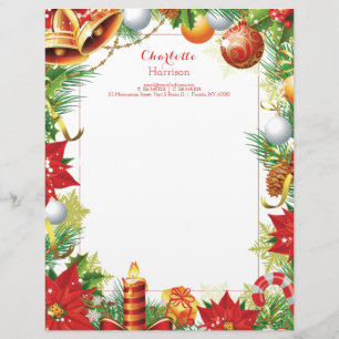 Christmas Letters Traditional Festive Personalised Custom Letterhead