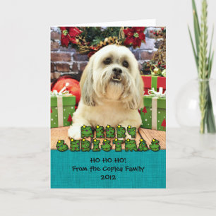 Christmas - Lhasa Apso - Solo Holiday Card