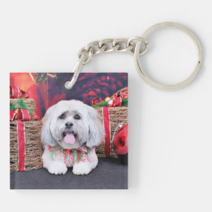 Christmas - Lhasa Apso - Solo Key Ring
