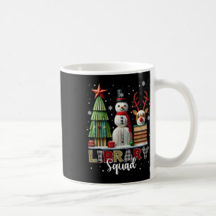 Christmas Librarian Books Xmas Tree Snowman Reinde Coffee Mug