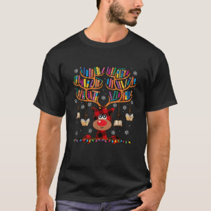 Christmas Librarian Reindeer Matching Family Book  T-Shirt
