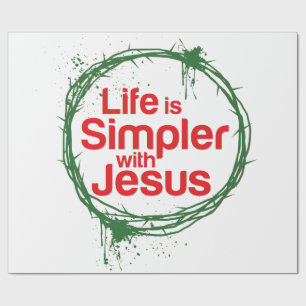 Christmas Life Is Simpler With Jesus Wrapping Paper