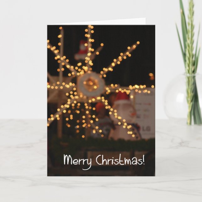 Christmas Light Abstract Holiday Card (Front)