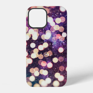 Christmas light background. Holiday glowing graphi iPhone 12 Case