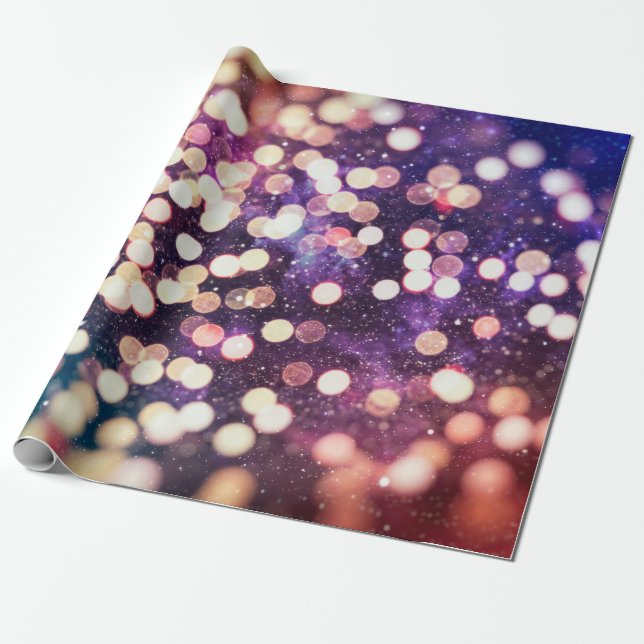 Christmas light background. Holiday glowing graphi Wrapping Paper (Unrolled)