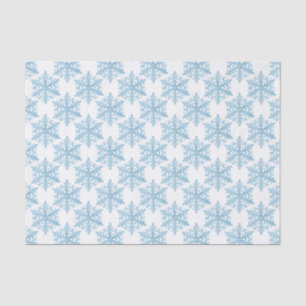 Christmas Light Blue Watercolor Snowflakes Pattern Tissue Paper