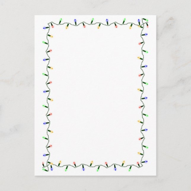 Christmas Light Border Holiday Postcard (Front)