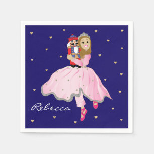Christmas Light Brown Ballerina Clara Paper Plate Napkin