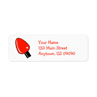 Christmas Light Bulb Address Labels (Red)