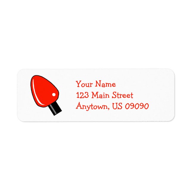 Christmas Light Bulb Address Labels (Red) (Front)