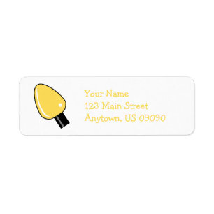 Christmas Light Bulb Address Labels (Yellow)