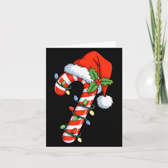 Christmas Light Candy Cane Santa Xmas Kids Toddler Card (Front)