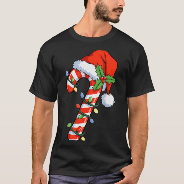 Christmas Light Candy Cane Santa Xmas Kids Toddler T-Shirt (Front)