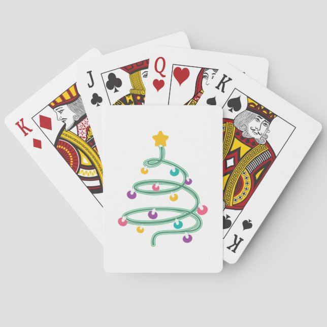 Christmas light christmas tree   playing cards (Back)