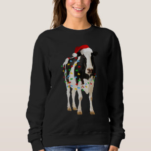 Christmas Light Cow Christmas Custome Sweatshirt