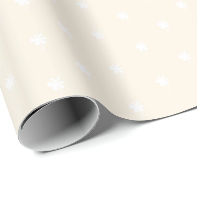 Christmas light cream white snowflakes cute wrapping paper (Roll Corner)