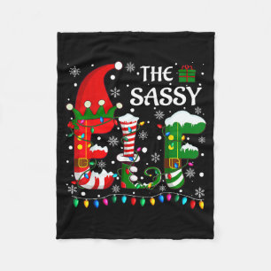 Christmas Light Family Matching Pajamas Sy Elf Xma Fleece Blanket