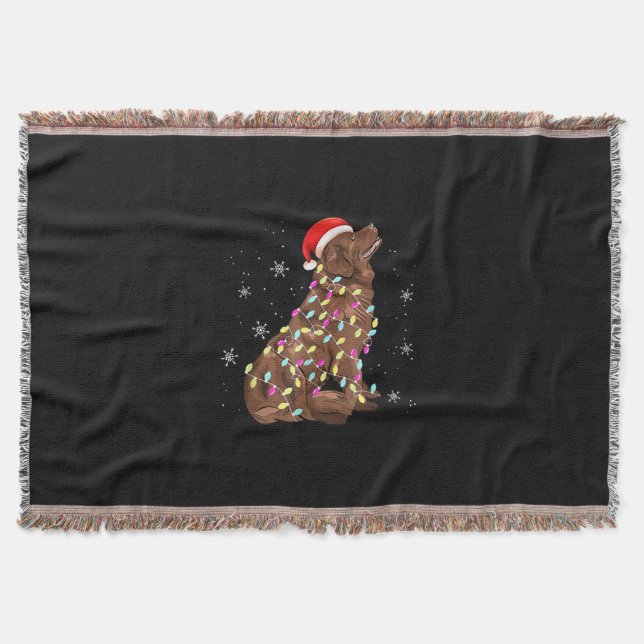 Christmas light gift | funny newfie xmas present throw blanket (Front)
