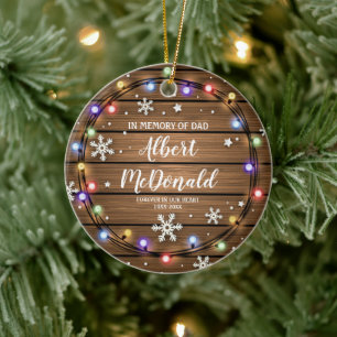 Christmas Light In Memory of Dad Christmas Ceramic Tree Decoration