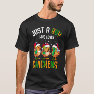 Christmas light Just a Boy who loves Chickens Hats T-Shirt