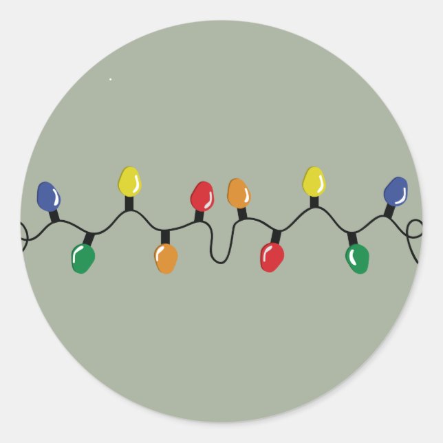 Christmas Light Large Bulbs Classic Round Sticker (Front)