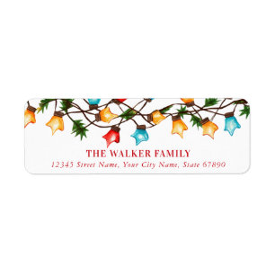 Christmas Light Ornaments Return Address Labels