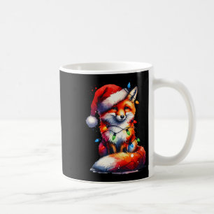 Christmas Light Santa Fox Vintage 90s Woodland Ani Coffee Mug