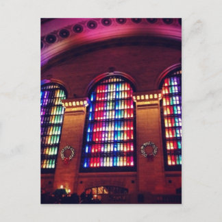 Christmas Light Show in Grand Central Station, NYC Holiday Postcard