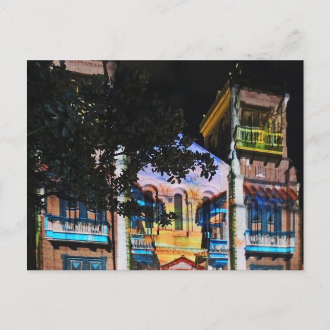 Christmas Light Show in Medellin Colombia Holiday Postcard (Front)